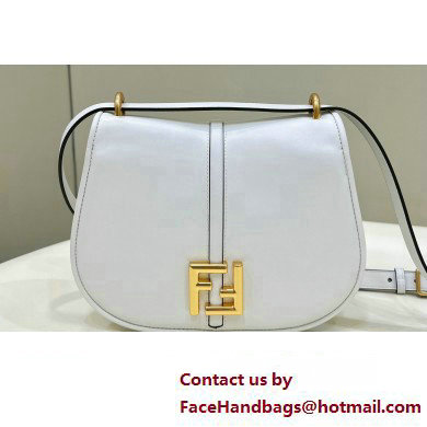 Fendi C Com Medium bag in smooth and full-grain leather White 2023 - Click Image to Close